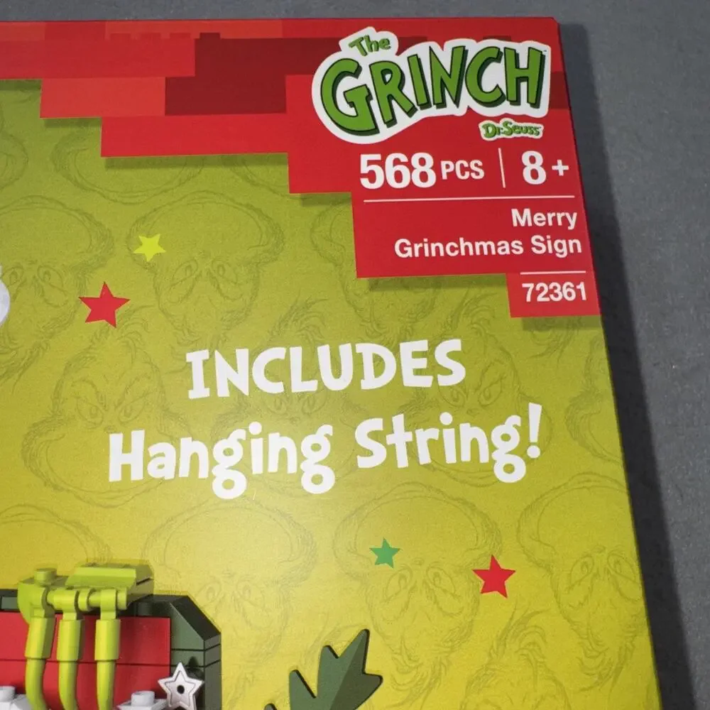 Dr. Seuss GRINCH MERRY GRINCHMAS SIGN Building Set 568 Pieces Brickcraft #72361